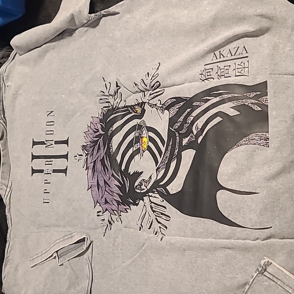 NEW! Akaza Demon Slayer graphic t-shirt. Grey Wash, xl, Unisex - Picture 4 of 6